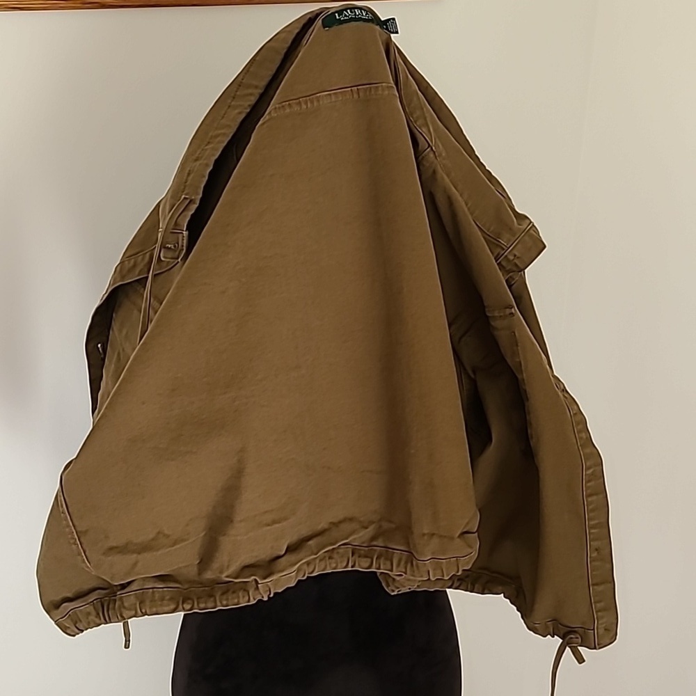 LAUREN Ralph Lauren Green cropped military jacket with drawing waist. Women 12 - Picture 9 of 15